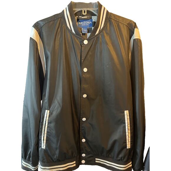 ARIZONA Jeans Co Men’s M Black Long Sleeve Button Down Polyester Jacket - Picture 1 of 13